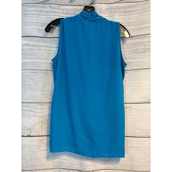 Vince Camuto Blue Sleeveless Draped Blouse Size S - Picture 3 of 3